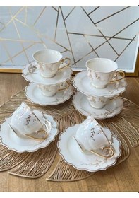 Resim Türk Kahve Fincanı Evora 6 Kişilik 12 Parça 