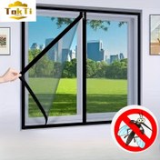 Resim 1 adet Kolay Kurulum Sivrisinek Ağı Pencere - Kendinden Yapışkanlı Polyester Ağı Siyah ve Altın Çerçeve ile, Böcek Önleme, Taze Hava Akışı Sağlar, İç/Dış Mekanlar için Uygun, Sivrisinek Önleme Ağı | Modern Pencere Tasarımı | Göz Alıcı Ağı, Sivrisinek Ağı Pencereler için 