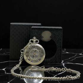 Resim Kuzey Tacı Klasik Özel Kutulu Rakamlı Gümüş Köstekli Saat Özel Tasarım Vip 