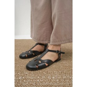 Resim Mio Gusto Lotus Siyah Renk Lazer Kesimli Sandalet 