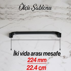 Resim Nzb Mobilya Çekmece Dolap Kapak Mutfak Kulpları Kulbu Dolabı Kulpu 224 mm Mat Siyah Kulp Metal 