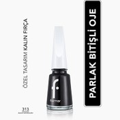 Resim Flormar Nail Enamel Yoğun Pigmentli Oje 313 Black Minimalism 