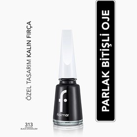 Resim Flormar Nail Enamel Yoğun Pigmentli Oje 313 Black Minimalism 