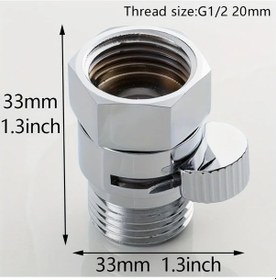 Resim Oldfriend Jf360101 Tam Bakır Krom Duş Başlığı Kapama Vanalı Ayarlanabilir Akış Evrensel Bağlantı 