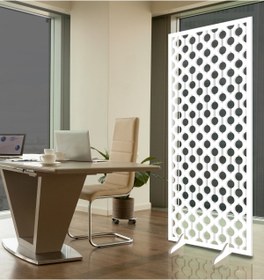 Resim Liar Dekor Liar Ahşap Seperatör (Paravan) - KSP-210 - (10 mm) - (69 cm x 139 cm) - (Beyaz) 