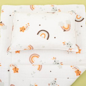 Resim Alt Açma Matı ve Yastık - Turuncu Gökkuşağı 