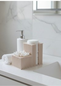 Resim İkisi Bir Arada Kulak Pamuğu & Pamuk Organizeri Bej 