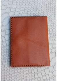 Resim Durush Collection Tasarım Gerçek Deri Taba Rengi El İşlemeli Kartlık 