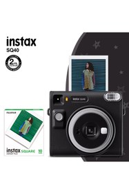 Resim Fujifilm Instax SQ40 Siyah Fotoğraf Makinesi ve 10lu Kare Film 