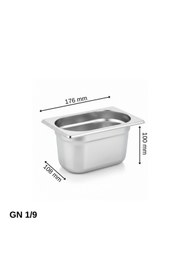 Resim Üret Çelik ÜRET Standart Gastronom Küvet GN 1/9 100 mm 1 lt 