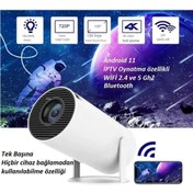 Resim TekizTeknoloji Taşınabilir Sinema Projektörü 1280 * 720p Ev Sineması Bluetooth Android 11 