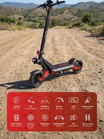 Resim Piranha 5025-K 1000W 48V 15.6Ah 50-60 KM Menzil Katlanabilir Çift Süspansiyon Off-Road Lastik Elektrikli Scooter 