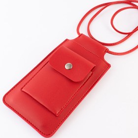 Resim DK LEATHER Kadın Kırmızı Omuz Askılı Küçük Telefon Çantası Kılıfı / Kart Bölmeli Yürüyüş Çantası 