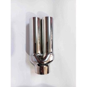 Resim Egzozcum Çifli Nikelaj Düz Eşit Uçlu Her Araca Uyumlu Sessiz Egzoz Ucu 