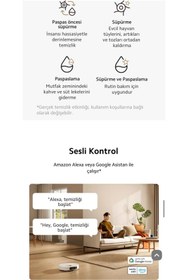 Resim Xiaomi Kendini Temizleyen 7000pa Uyumlu Yüksek Güç Çift Döner Paspaslı Akıllı Robot Süpürge - Son Seri 