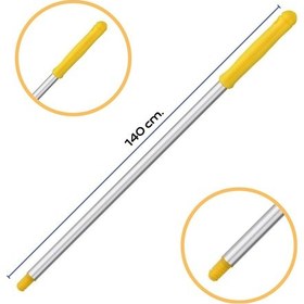 Resim Mulpex Premium Kalite Alüminyum Eloksallı Sap, Vidalı 140 cm.Sarı 