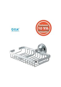 Resim Çelik Banyo Paslanmaz Pirinç Mercan 10x19 Rozetli Sabunluk Süngerlik Krom 