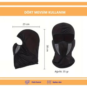 Resim Breen Motorcular için Mavi-Siyah Yüz Maskesi- Soğuk, Rüzgar ve Güneşten Yüz Koruyucu 
