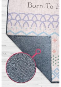 Resim Homshtag Sevilmek İçin Doğdu Açık Renkli Çocuk Odası Halısı Çok Renkli 