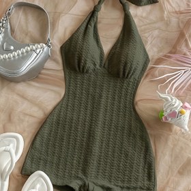 Resim Kadınlar İçin Tatil Ruched Kumaş Yüksek Yaka Bodysuit, Dar Kesim, Parti ve Sevgililer Günü için Uygun, İç Giysi veya Dış Giysi Olarak Kullanılabilir 