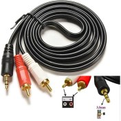 Resim Platoon 3.5mm Stereo To 2 Rca Aux Standart Ses Kablosu - 1.5m 