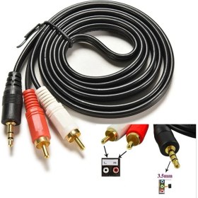 Resim Platoon 3.5mm Stereo To 2 Rca Aux Standart Ses Kablosu - 1.5m 