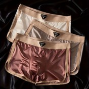Resim 3 adet Karışık Renk Erkek Nylon Boxer Şort - Nefes Alabilen Erkek Spor Boxerleri - Hafif Lüks Pürüzsüz Yaz Erkek İç Çamaşırı 