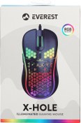 Resim Everest SM-G66 X-HOLE Usb Siyah 7D Optik 8000dpi LED Işıklı Gaming Oyuncu Mouse 