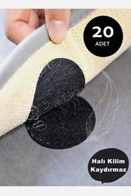 Resim BEYZANA 20 Adet Halı Kilim Koltuk Örtüsü Kaydırmaz Sabitleyici Cırt Yıkanabilir Kendinden Yapışkanlı Ped 
