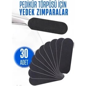 Resim SHC4200 Bfs Ayak Törpü Yedeği Yapışkanlı Törpü Zımparası Pedikür Törpü Yedeği 30 Adet 