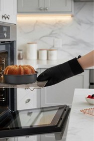 Resim Kitchen Design Lab 45x65 CM Silikon Hamur Açma Matı Ve Gri Silikon Yanmaz Mutfak Fırın Eldiveni 2'li Set Mor 
