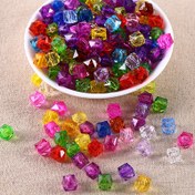 Resim 300 adet 10mm şeffaf kare akrilik boncuk, el yapımı, DIY, takı yapımı için, Sevgililer Günü, Paskalya, Anneler Günü, ev, el çantası dekorasyonu 