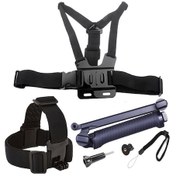 Resim Eken Sjcam Gopro 3 Way Monopod Kafa Bandı Göğüs Kemeri 5li Set Çok Renkli 