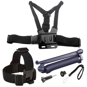 Resim Eken Sjcam Gopro 3 Way Monopod Kafa Bandı Göğüs Kemeri 5li Set Çok Renkli 