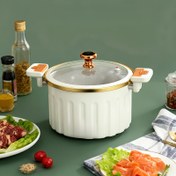 Resim Enamel Çift Saplı Tencere, Büyük Kapasiteli Yapışmaz Çok Fonksiyonlu Ev Tenceresi, İndüksiyon, Seramik ve Açık Alevli Ocaklar için - Aile Toplantıları ve Kutlamalar için İdeal, Aile Toplantı Tenceresi | Klasik Tencere Tasarımı | Dayanıklı Pişirme Tenceresi 