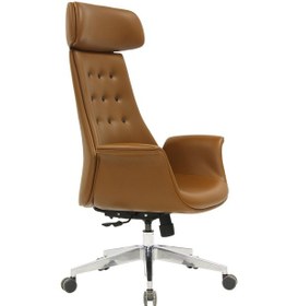 Resim Uzay Ofis Thor Müdür Koltuğu Düğmeli - Taba 