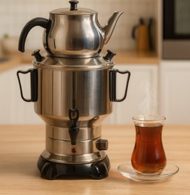 Resim Armağan 4.5 Litre Çay Semaveri & Çay Makinesi Elektrikli Semaver - ÇELİK KAPAK 