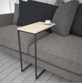 Resim Callen Yan Sehpa, Metal Tekerlekli Yan Sehpa,Meşe 