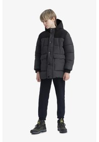 Resim Defacto Erkek Çocuk Su Geçirmez Kapüşonlu Polar Astarlı Parka E9373a825wnar15 Antrasit 