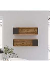 Resim Robinhome Robin Home Atlantis Duvar Rafı Kitaplık 2'Li Set As18-A 