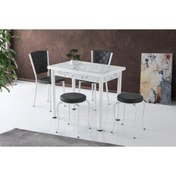 Resim Erezogulları Mobilya Smart Mutfak Masa 2 Sandalye 2 Tabure Set 60x90cm 