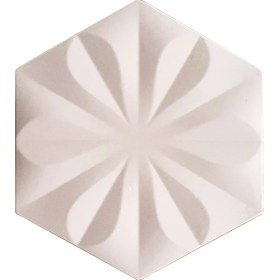 Resim Armada Çini 15x17 Cm Çiçekli BeyazAltıgen Seramik 