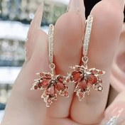 Resim Zarif Boho Akçaağaç Yaprağı Sallantılı Küpeler - Parıldayan Alaşım, Günlük Kıyafetler & Hediye İçin Mükemmel, Bohem Tarzı, Zarif Tasarım 