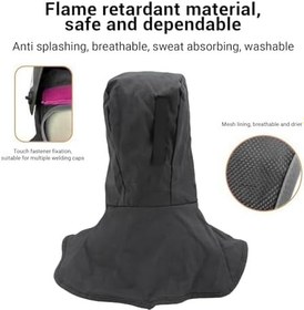 Resim Generic Kaynak Koruyucu Golf sopası kılıfı Alev Geciktirici Pamuk Kaynak Başlığı Kıvılcım Geçirmez Isıya Dayanıklı Kafa Maskesi Erkekler Kadınlar Için Gri Başlığı 