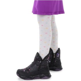 Resim Kiko Kids Rocco Fermuarlı Kız Çocuk Kar Botu Siyah - Mor Siyah - Mor 