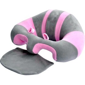 Resim Bebek Destek Oturma Minderi Bebeyatmaz- Gri Pembe 