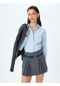 Resim Koton Uzun Kollu Slim Fit Klasik Poplin Gömlek Mavi 5sak60043uw Mavi 