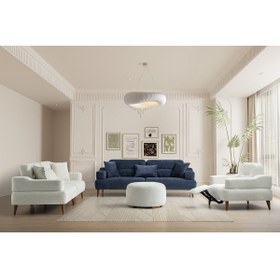 Resim Yuvaset Home Neo Ahşap Ayaklı 3+3+1 Koltuk Takımı 