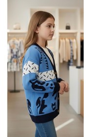 Resim Minimoda Kids Kız çocuk kedi baskılı hırka 