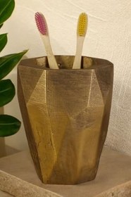 Resim Diş Fırçası Kabı Diş Fırçalığı Fırçalık Altın Eskitme Renk Model 19 8682874860960 